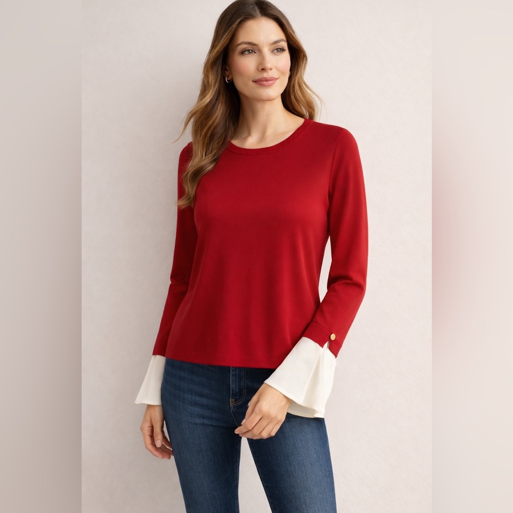 LAUREN Ralph Lauren Sweater with Bell Sleeves. Size L